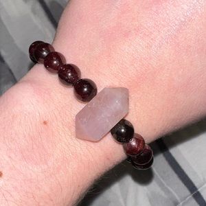 Rose Quartz and Garnet Bracelet